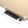 Keyboard Tray Under Desk Pull Out with C Clamp Mount, Computer Keyboard & Mouse Tray, 25.6 (30 Including Clamps) x 11.8 inch Slide-Out Platform Computer Drawer for Typing, White,