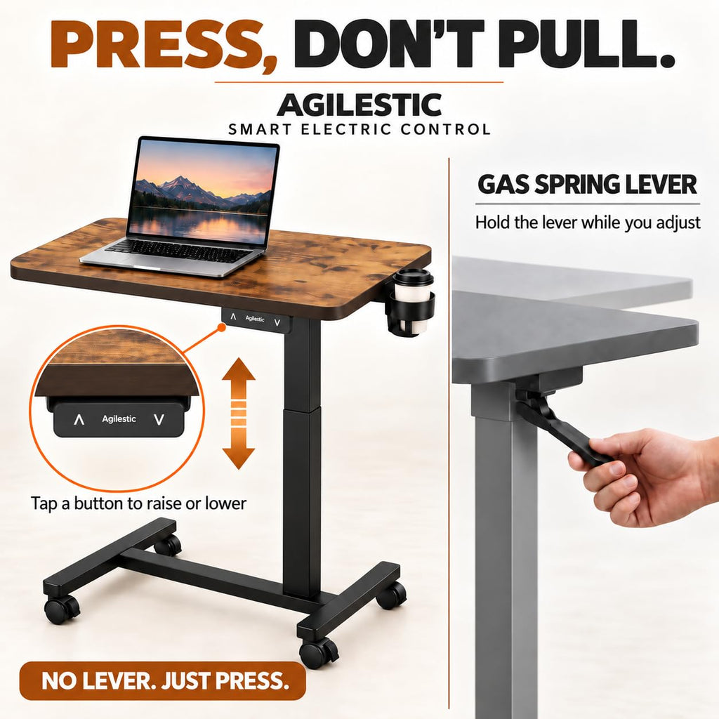26*16 Inch Height Adjustable Electric Standing Desk, Rustic Brown