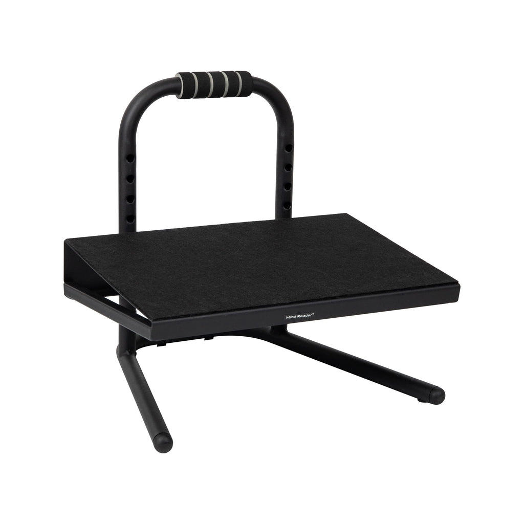 Foot Rest, Under Desk at Work, Ergonomic, Height Adjustable, Office, Metal, Black