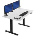Electric 48 x 30 in Standing Desk, Memory Height Adjustment, 1B Series, Holds 220 lbs, One-Piece White Top, Black Frame