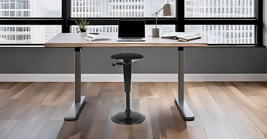 Ergonomic Standing Desk Stool - Height Adjustable Wobble Active Seating Chair for Sit Stand Desks, 22.5-29.5 Inches, Black