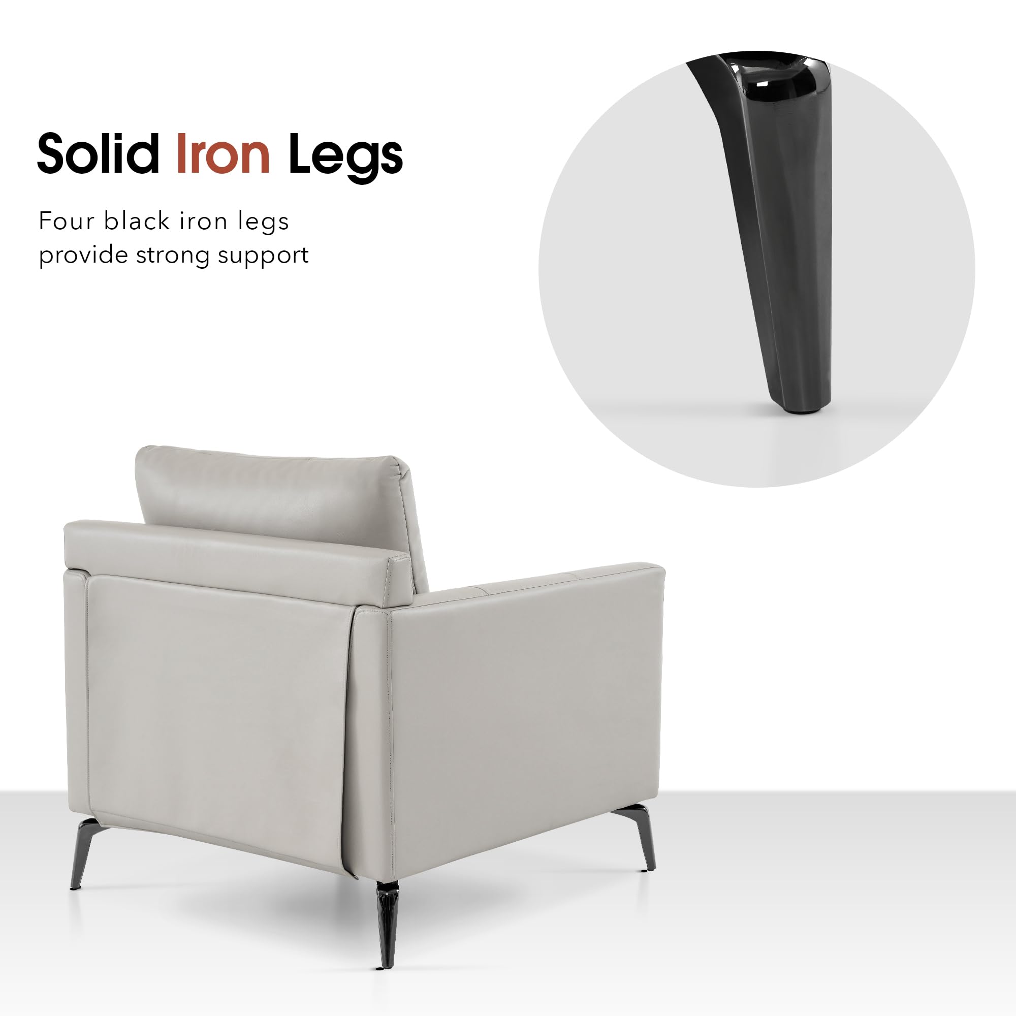 Modern Accent Chair Set of 2, Faux Leather Armchair with Sloped Arms, Comfortable Living Room, Office, Reception, or Waiting Room Seating (2, Brown)