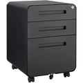3 Drawer File Cabinet for Office, Under Desk Mobile Filing Cabinet with Lock for A4/Letter/Legal Size, 5 Wheel Anti-tilt Rolling File Cabinets, Fully Assembled