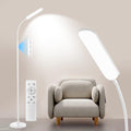 LED Floor Lamp, Super Bright Reading Lamps Floor Standing Lamp with Remote & Touch Control, Stepless Dimming & 2700K-6500K Color Temperature, for Living Room Bedroom Office, White