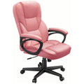 Office Executive Chair High Back Adjustable Managerial Home Desk Chair, Swivel Computer PU Leather Chair with Lumbar Support (1, Pink)