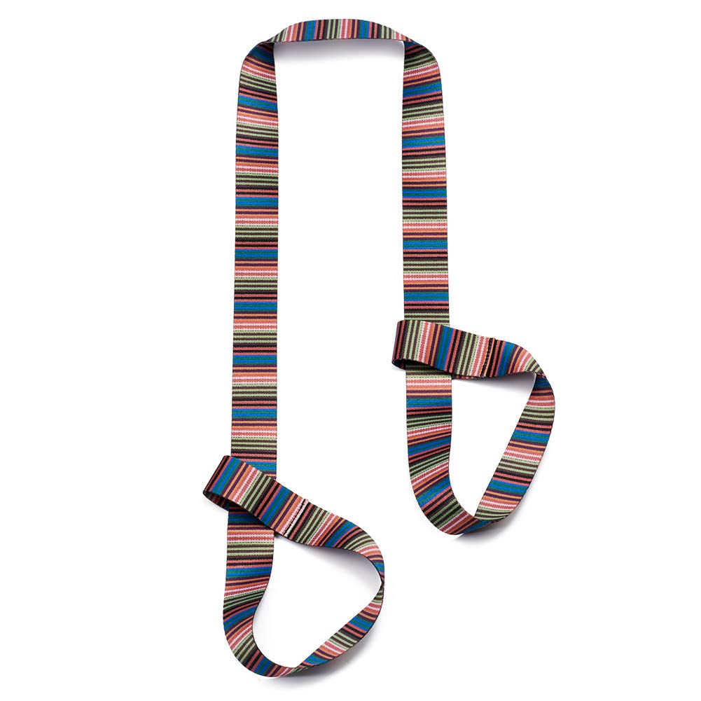 Yoga Mat Strap, Adjustable Durable Yoga Mat Carrier & Stretching Strap, 5.9feet, Multiple Color Choices (Color bar,5.9feet)