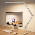 Led Desk Lamp - 31.5" Desk Light - 5 Color Modes X 11 Brightness Levels - Adjustable Swing Arm - Timmer & Memory Function - 12W Study Lamp - White
