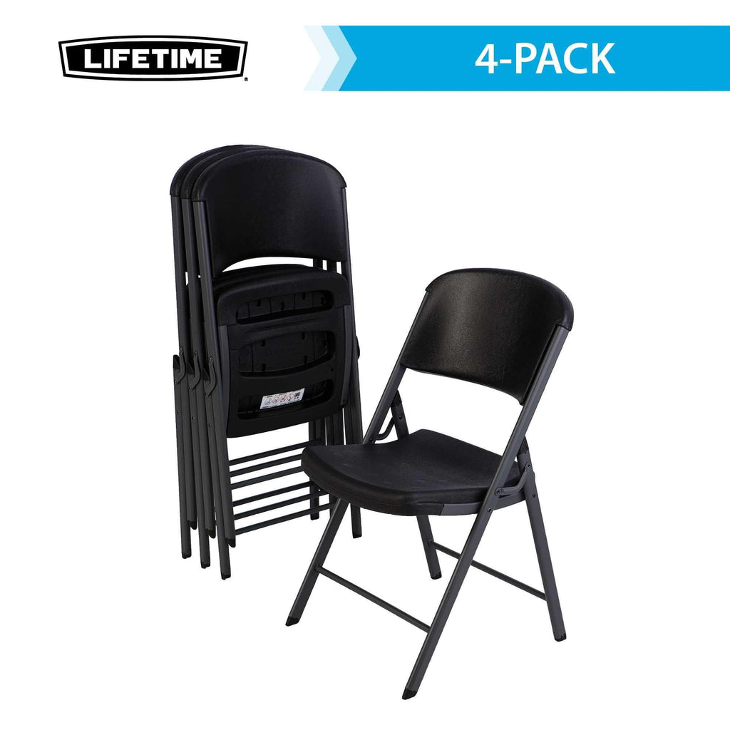 4 Pack, Commercial Grade Folding Chair,  Black