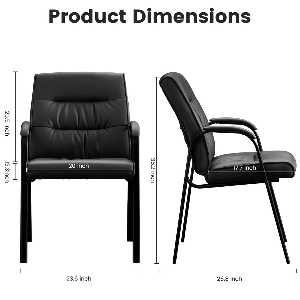 Office Guest Reception Chair Set of 8, Conference Room Chairs Waiting Room Chairs 8 Pack, Modern Leather Office Desk Chair No Wheels.