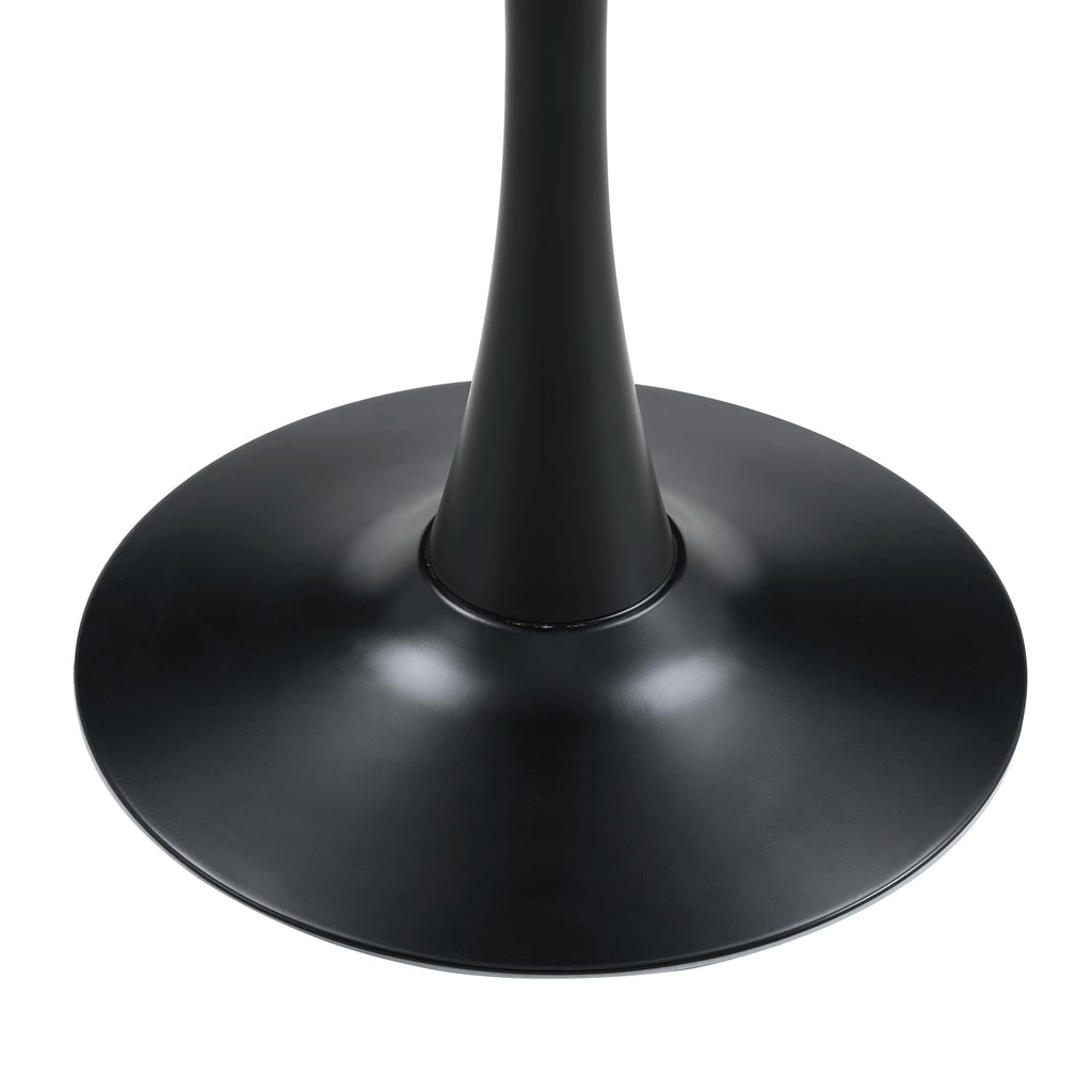 Round Tulip Dining Table, 31.5" Circle Tulip Table with Thickened Tabletop & Metal Pedestal, Mid Century Modern Bistro Table for Kitchen, Small Places, Living Room