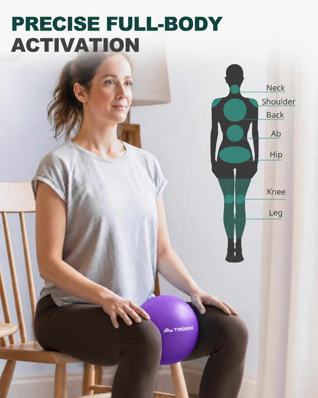9-Inch Pilates Ball, Small Exercise Ball Pilates Equipments for Yoga, Physical Therapy, Pregnancy, Postpartum, Core Training, Balance, Stability and Stretching, Purple