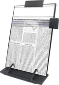 Desktop Document Book Holder with 7 Adjustable Positions, Black Document Holder for Desk, Paper Holder Copy Stand Holder for Speech, Paper Holder Stand for Desk Typing, Angle Adjustable