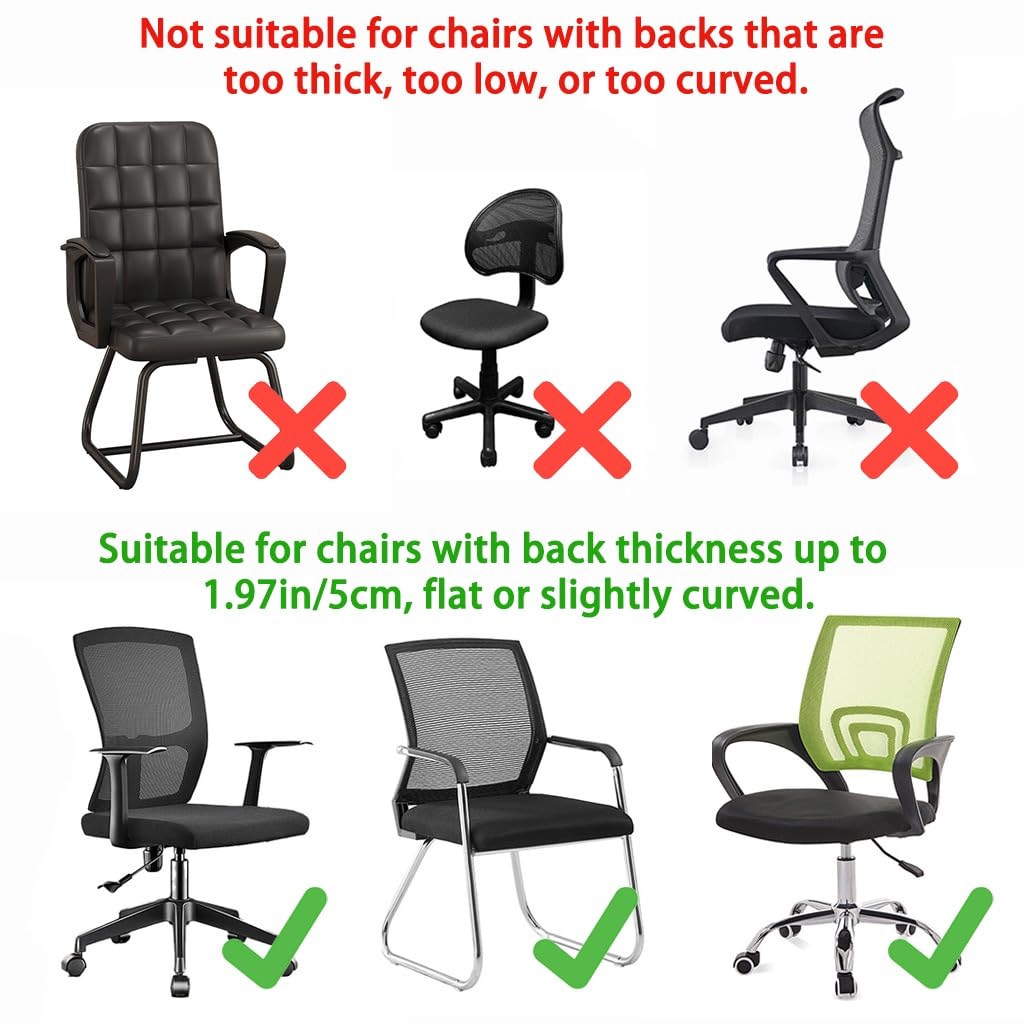 Memory Foam Headrest Attachment for Office Chair, Attachable Chair Head Rest, Desk Chair Neck Support, Elastic Sponge Head Pillow Adjustable Height and Angle (Black)
