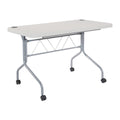 Resin Multipurpose Flip Training Table with Locking Casters for Home or Office, 4 Feet Light Gray