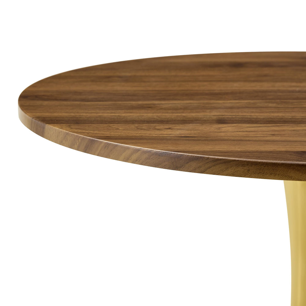 Round Tulip Dining Table, 31.5" Circle Tulip Table with Thickened Tabletop & Metal Pedestal, Mid Century Modern Bistro Table for Kitchen, Small Places, Living Room