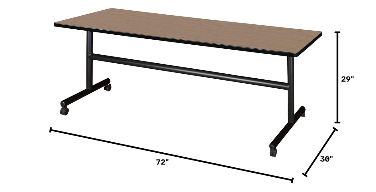 Kobe 72 x 30 in. Flip-Top Training Nesting Table- Noble Oak