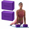 Yoga Block - Supportive Latex-Free Eva Foam - Soft Non-Slip Surface with Beveled Edges for Yoga, Pilates, Meditation - Yoga Accessories for Stability, Balance, Deepen Stretches