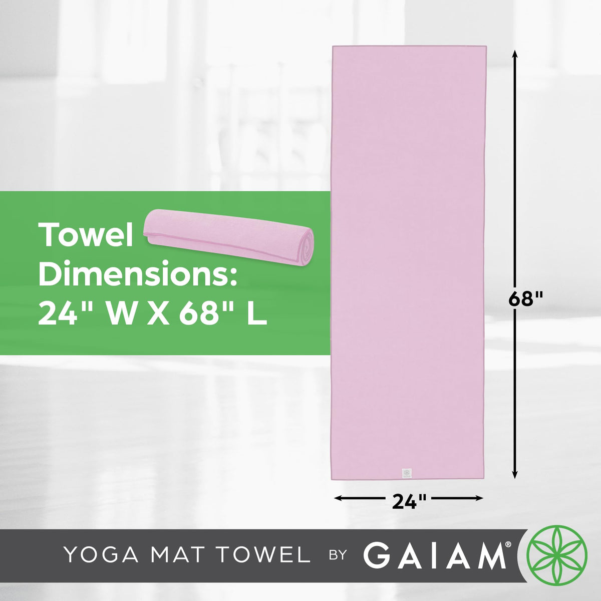 Yoga Mat Towel, Non-Slip Microfiber (Lilac Lace)