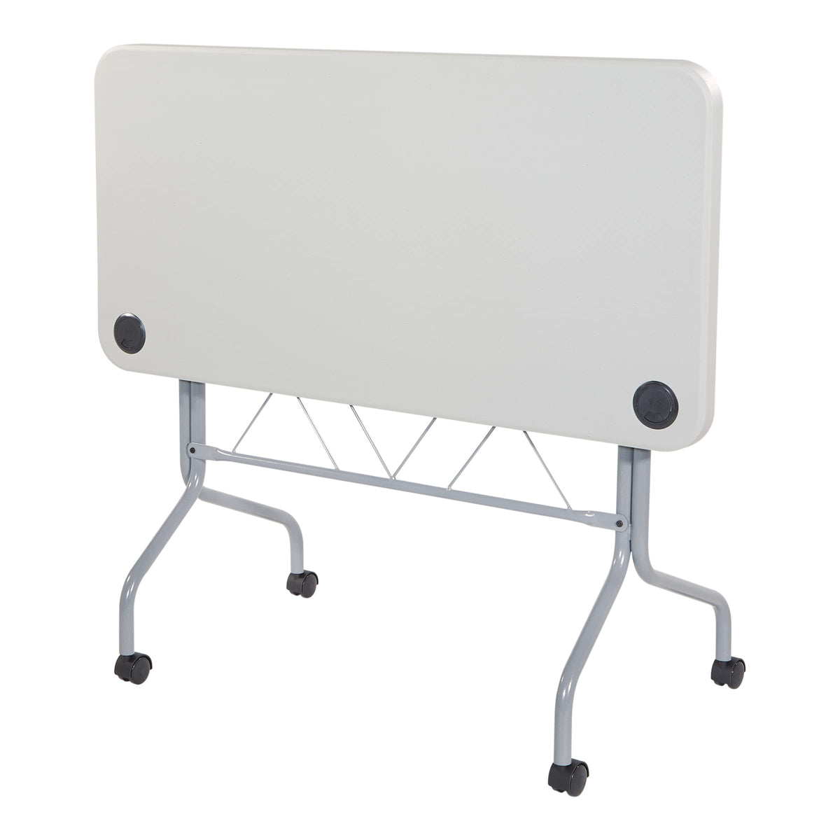 Resin Multipurpose Flip Training Table with Locking Casters for Home or Office, 4 Feet Light Gray