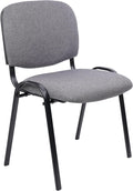 Waiting Room Chairs Fabric Stackable Chair Metal Frame with Lumbar Support and Thickened Seat Cushion for Waiting Conference Room Guest Chairs 1 Pack…