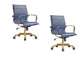 Modern Ergonomic Executive Office Chair, High-Back Leather Conference Desk Chair with Adjustable Height, Tilt Control, 360° Swivel & Gold Frame for Home Office