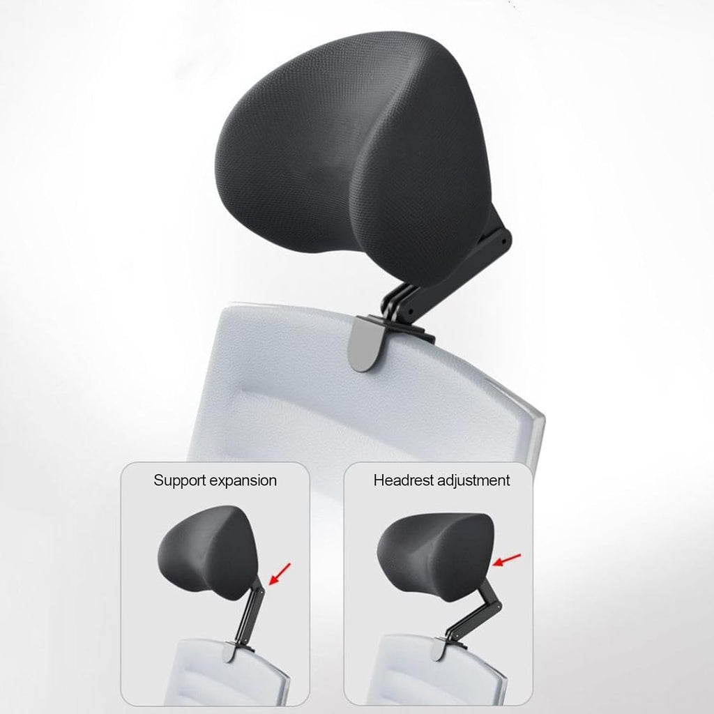 Memory Foam Headrest Attachment for Office Chair, Attachable Chair Head Rest, Desk Chair Neck Support, Elastic Sponge Head Pillow Adjustable Height and Angle (Black)