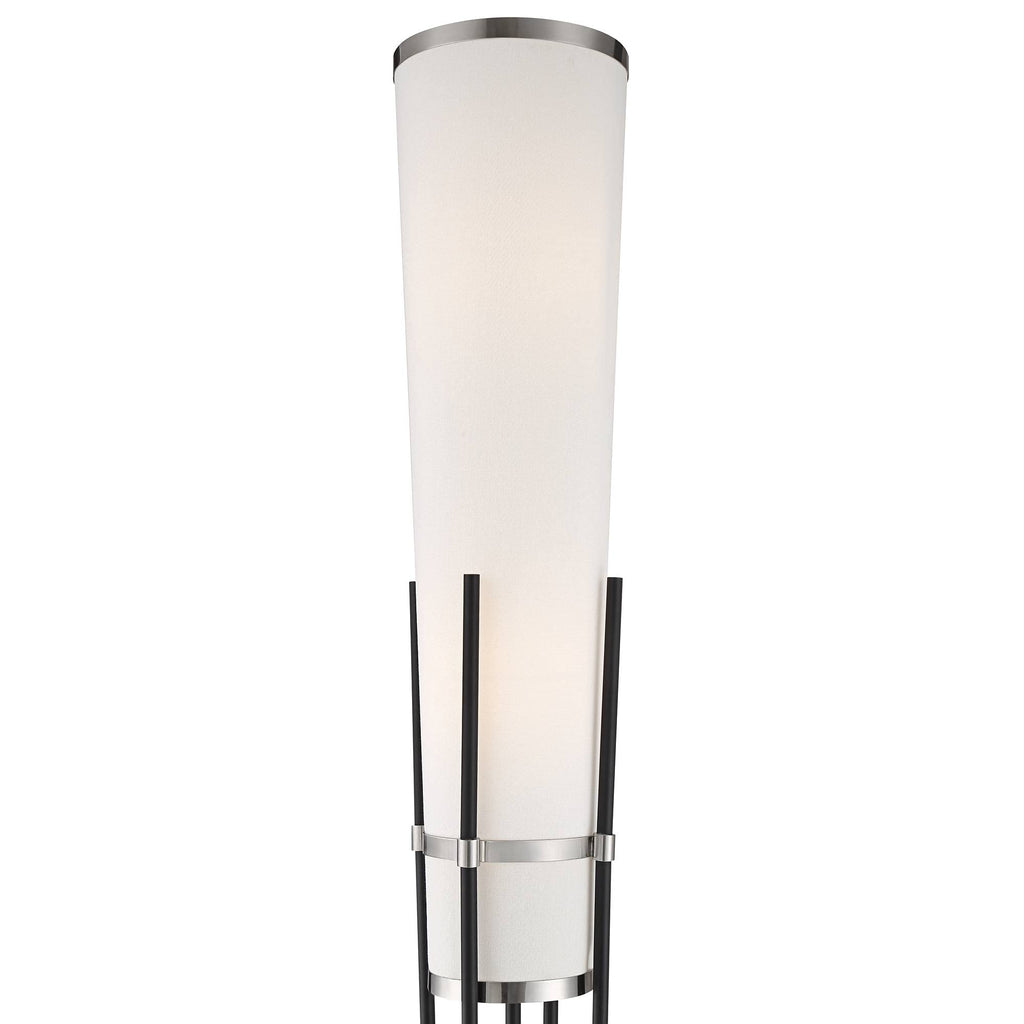 Flute 64" Tall Satin Black Floor Lamp with Smart Socket