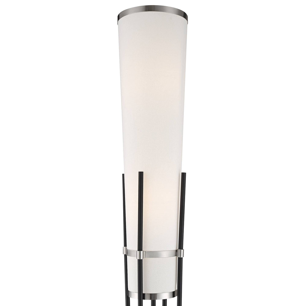 Flute 64" Tall Satin Black Floor Lamp with Smart Socket