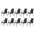 10 Pack Office Guest Reception Chair 600 lbs Capacity Leather Conference Room Chairs with Padded Armrests No Wheels Desk Chair Black