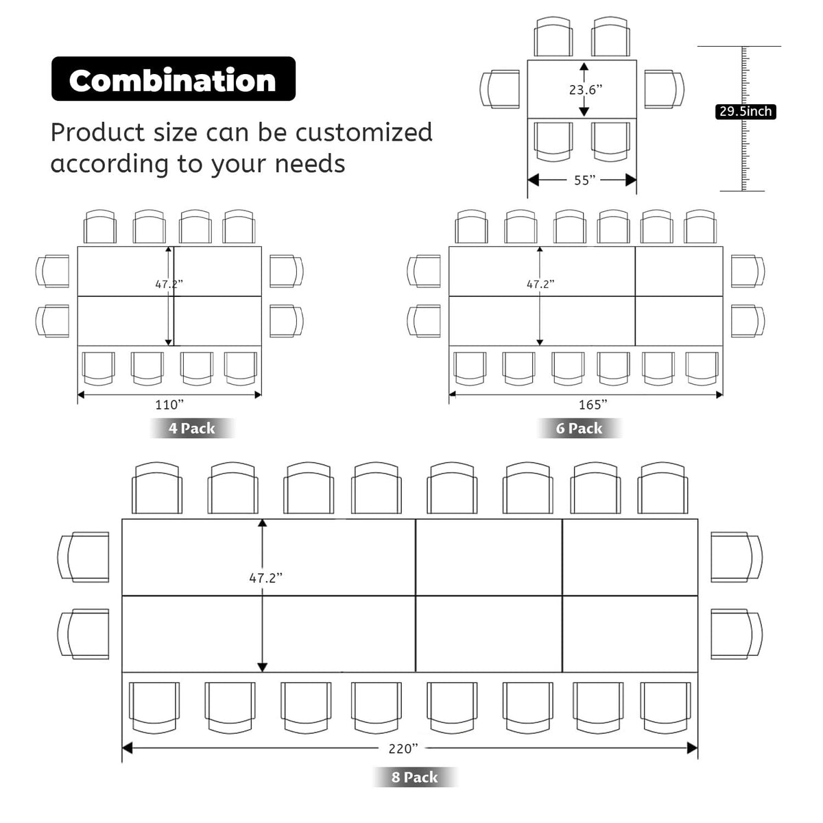 Folding Conference Table,6 Pack Walnut Flip Top Mobile Training Table