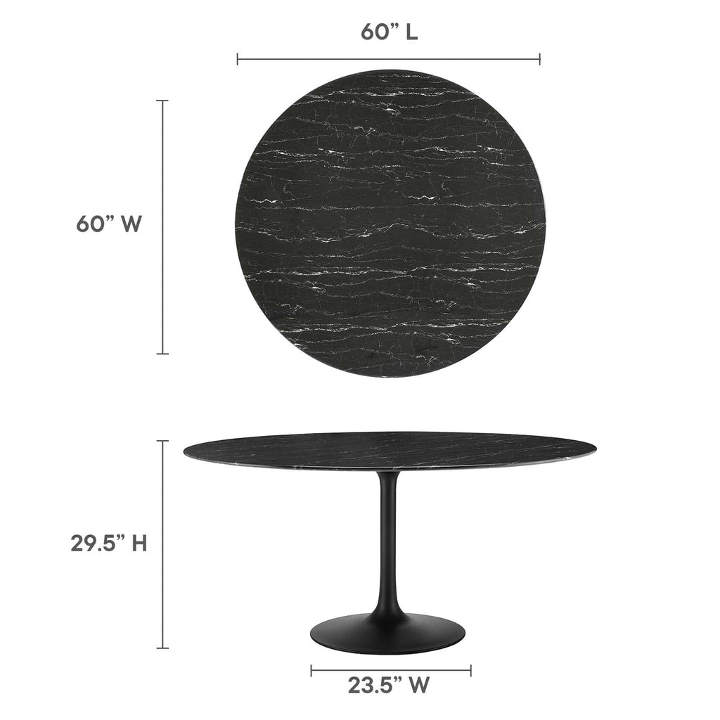 Modway Lippa Dining Table, 60", Black Black