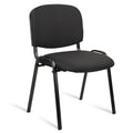 Stackable Waiting Room Chairs Fabric Black Reception Chair Metal with Thickened Seat Back Cushion for Waiting Conference Room Guest Chairs(1 Pack)