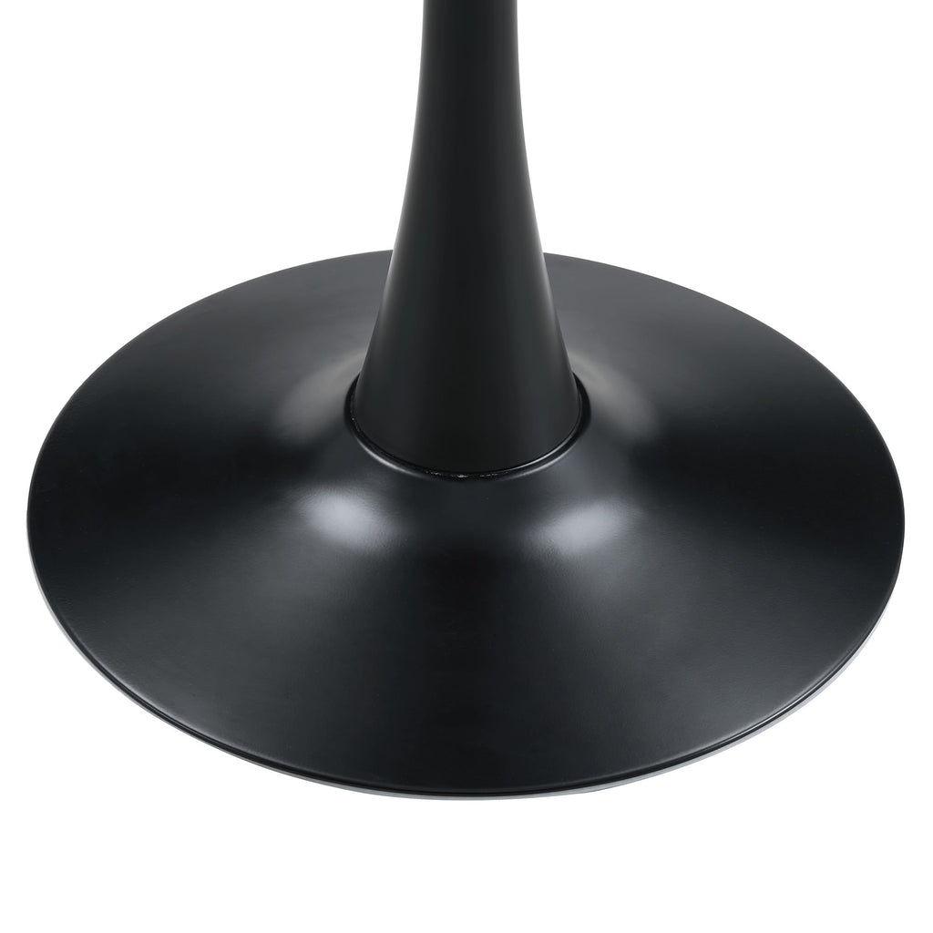 Round Dining Table, 23.6" Circle Tulip Table with Thickened Tabletop & Metal Pedestal, Mid Century Modern Bistro Table for Kitchen, Small Places, Living Room