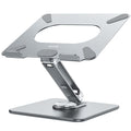 Laptop Stand with 360 Rotating Base, Ergonomic Adjustable Notebook Riser, Foldable Computer Holder Compatible with 10-15.6" Laptops (Gray)