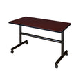 Kobe 48 x 30 in. Flip-Top Training Nesting Table- Mahogany