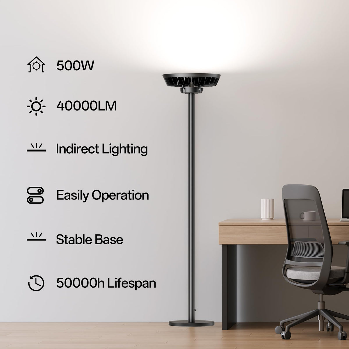 500W 40000LM The Brightest Indirect Lighting Floor Lamp