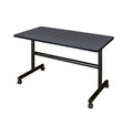 Kobe 48" x 30" Flip Top Mobile Training Table- Grey