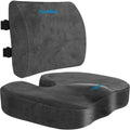 Lumbar Support Pillow & Seat Cushion Set for Office Chair, Desk Chair, Wheelchair & Car–Memory Foam Back Support, Ergonomic Chair Cushions,Sciatica Pain Relief,Home Essentials(Grey,XL)