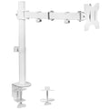 Single Monitor Arm Desk Mount, Holds Screens up to 32 inch Regular and 38 inch Ultrawide, Fully Adjustable Stand with C-Clamp and Grommet Base, VESA 75x75mm or 100x100mm, White, STAND-V001W