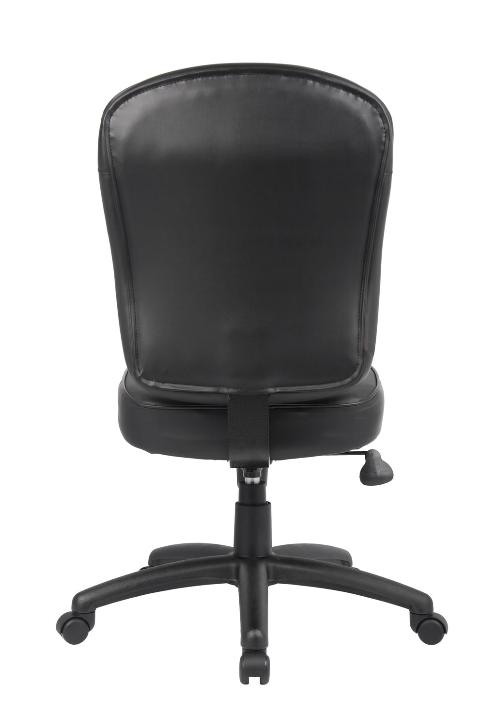 Leather Adjustable Task Chair Without Arms, Black