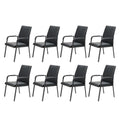 8 Pack Office Guest Reception Chair 600 lbs Capacity Leather Conference Room Chairs with Padded Armrests No Wheels Desk Chair Black