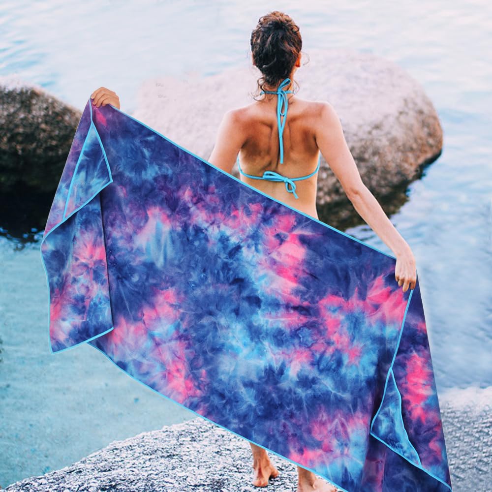 Yoga Mat Towel with Anchor Fit Corners Non Slip Towel for Hot Yoga, Pilates, Workout, Camping