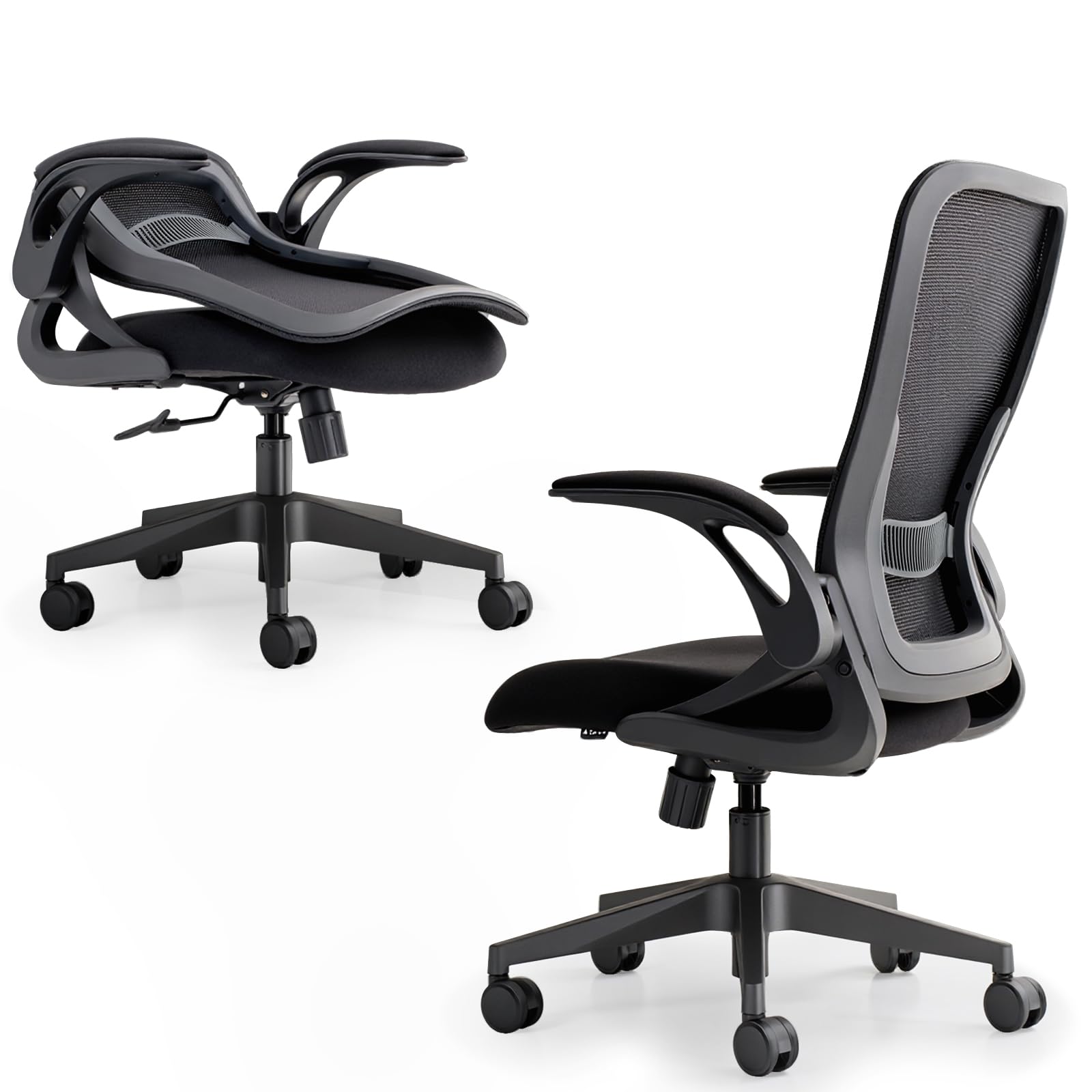 Model U Folding Office Chair Ergonomic Mesh Computer Chair for Small Room Adults Kids