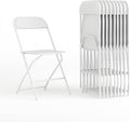 Hercules Set of 10 Indoor/Outdoor Heavy-Duty Plastic Folding Chairs, Foldable Commercial Stacking Chairs with 650-lb. Static Weight Capacity, White
