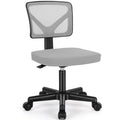 Small Desk Chair, Ergonomic Low-Back Mesh Rolling Work Swivel Chairs with Wheels, Armless Comfortable Seat Lumbar Support for Home, Bedroom, Study, Student, Adults, Grey