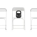 Set of 4, Hercules Series Big & Tall Stackable Plastic Folding Chairs, Extra Wide Commercial Event Seats,  White