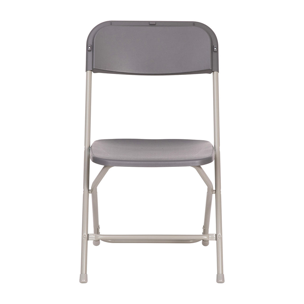 4-Pack, Hercules Big and Tall Commercial Folding Chair - Extra Wide 650LB. Capacity - Durable Plastic - Gray