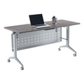 Flip-Top Nesting Training Table with Modesty Panel, 60" W x 29-1/2"H x 24" D, Gray/Silver