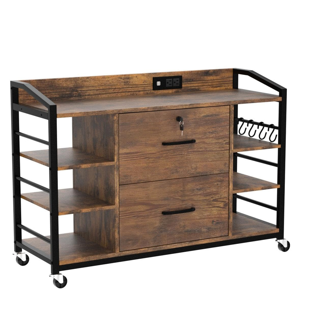 44" File Cabinet with Lock, Filing Cabinet fits Legal/Letter Size