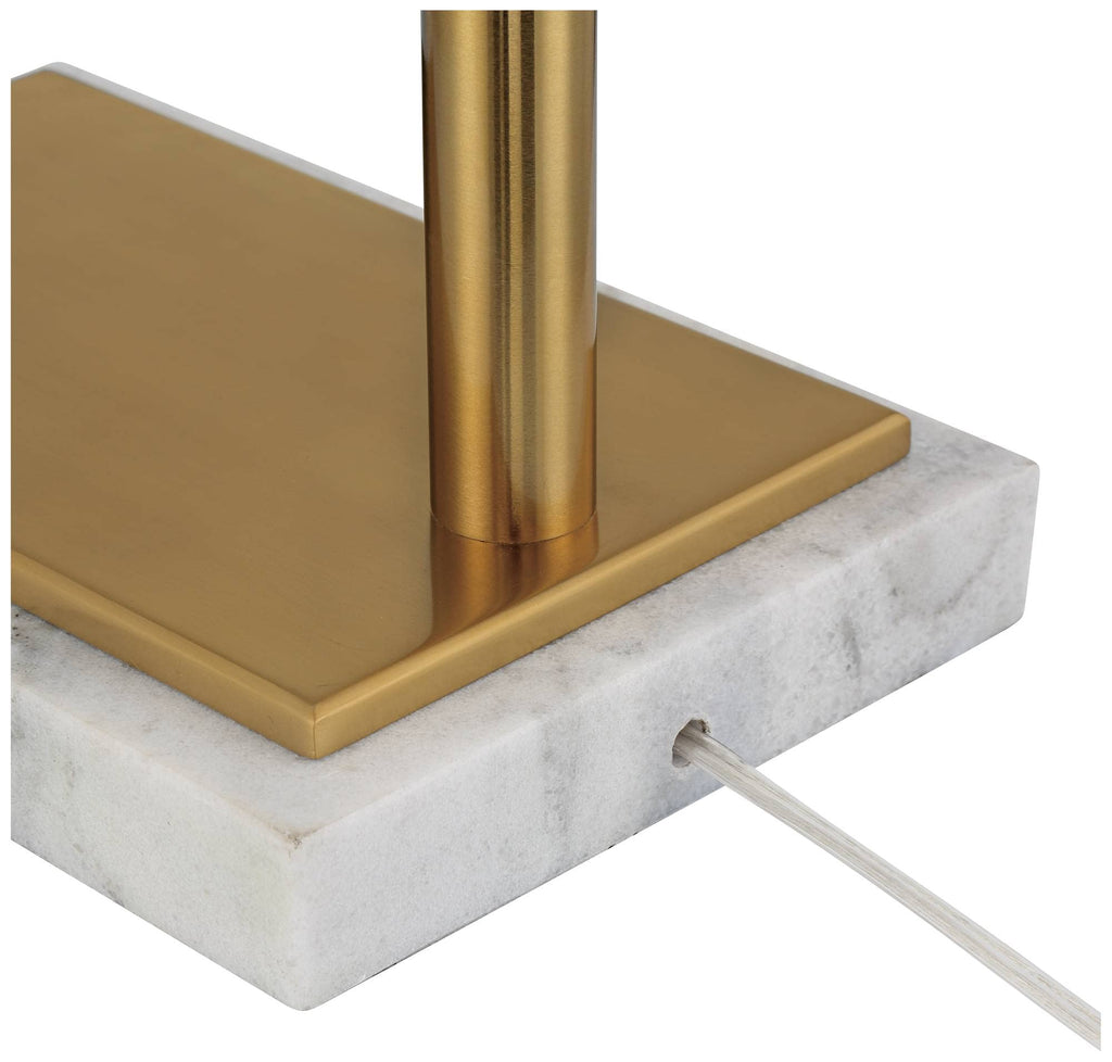 Gazette Adjustable Height Marble and Gold Pharmacy 60" Tall Floor Lamp